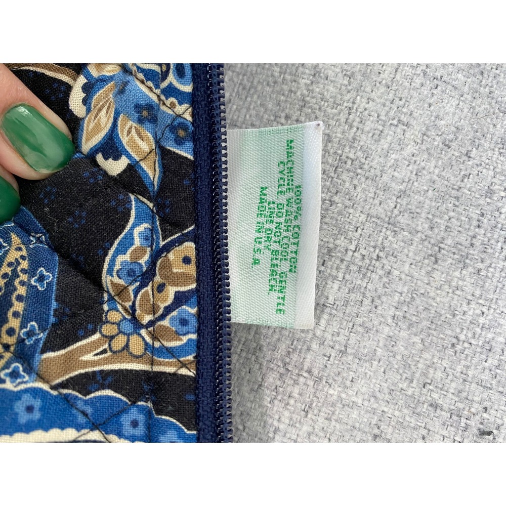 Vera Bradley Shoulder Bag Women Small Blue Moon Blooms Quilted Paisley Excellent - Picture 13 of 13